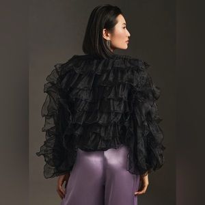 NWT - EVA FRANCO RUFFLED ORGANZA BOMBER JACKET - size US 4